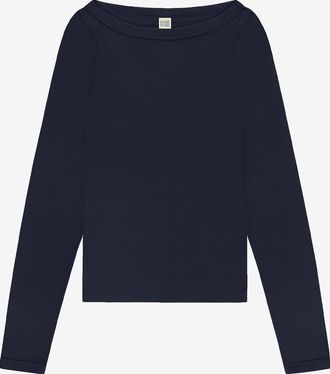 Flore Flore Baumwolljersey-T-Shirt mit U-Bootsausschnitt Steffi