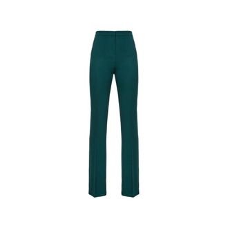 Pinko Wide Trousers, female, Green, Size: XL Tailored Straight Leg Pants