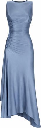 Victoria Beckham Blue Round Neck Maxi Dress