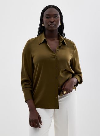 Contemporaine Womens Flowy satin loose shirt
