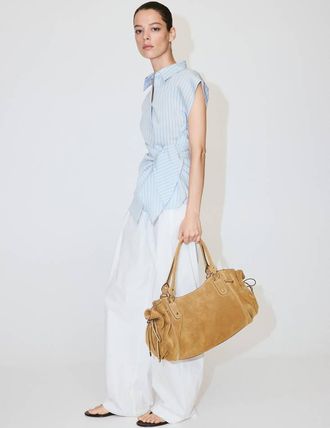 Mango Camicia lyocell righe dettaglio fiocco celeste - Donna - XS - MANGO
