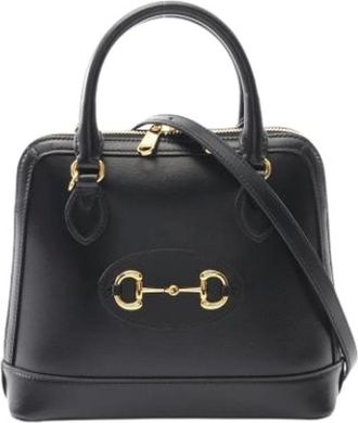 Gucci Pre-owned Handbags, female, Black, Size: ONE SIZE Pre-owned Vintage Leather Handbag