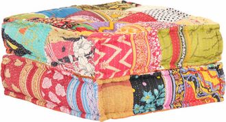 vidaXL Puf Patchwork De Tela 60x70x36 Cm Vidaxl
