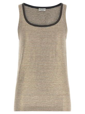 Brunello Cucinelli Multicolor Shiny Collar Detail top