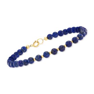 Canaria Canaria 4-5mm Lapis Bead Bracelet in 10kt Yellow Gold