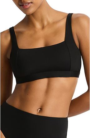 Sea Level Australia Square Neck Bralette Bikini Top in Black at Nordstrom, Size 10 Us