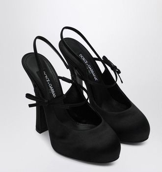 Dolce & Gabbana Zwarte Satijnen Hakken