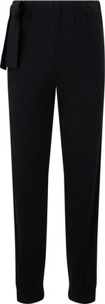 Alberta Ferretti Rechte broek met hoge taille - Dames - Sweatpants - Zwart - S - Wol - Broeken