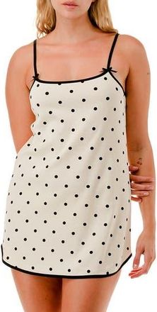 MARCUS ADLER Polka Dot Nightgown in White at Nordstrom Rack, Size X-Small