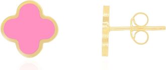 The Lovery Small Bubblegum Pink Clover Stud Earrings