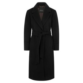 Marc Cain Lange wollen jas - Dames - Mantels - Zwart - Maat: 2XL Wol