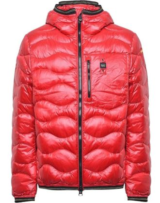 Blauer Red Wave Glossy Hooded Polyamide Down Jacket
