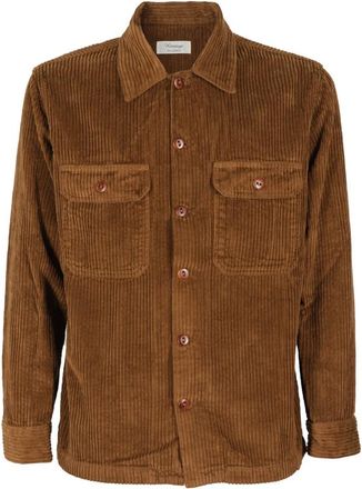 TELA GENOVA Stijlvolle Greto Shirt - Heren - Zomerjassen - Bruin - XL - Katoen - Jassen