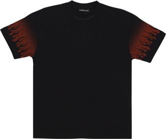 Vision Of Super Flames Tee Zwart/Rood Korte Mouwen T-Shirt - Heren - T-shirts - Zwart - XL - Katoen - Tops