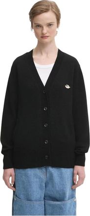 Fiorucci Truien & Vesten, Dames, Zwart, M, Wol, Angel Patch Merino Wol Cardigan