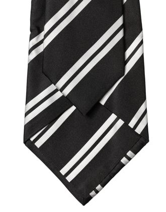Dolce & Gabbana Striped Silk Necktie - Black