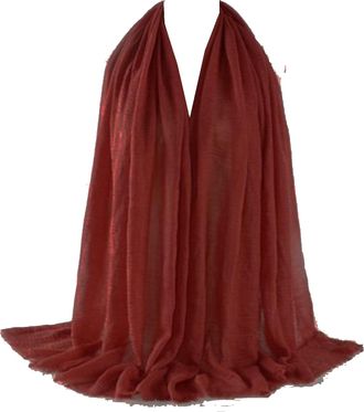 Generic New Crinkle Hijab Scarf Women Soft Material Head Scarves Shawls and Wraps Headscarf for Ladies (Salmon)