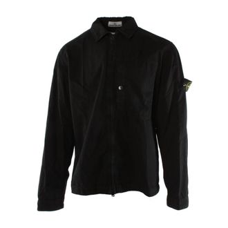 Stone Island Zwart Overshirt voor Heren - Heren - Zomerjassen - Zwart - 2XL - Katoen - Jassen