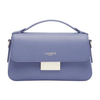 Lacoste Handbags, female, Blue, Size: ONE SIZE Elysees Shoulder Bag Blue Leather