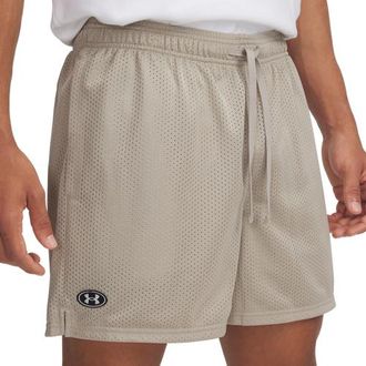 Under Armour Mens Essential Mesh Shorts - Timberwolf Taupe/White Size 3XL