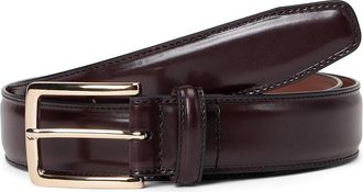 Johnston & Murphy Burnished Leather W/ Brass Buckle Mens Belts Burgundy : 32 Waist