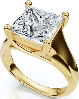 Pompeii3 Certified 3Ct Celestia Princess Cut Diamond Engagement Ring 14k Gold Lab Grown