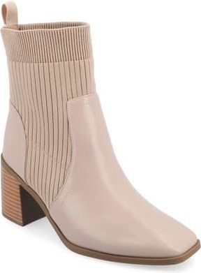 Journee Collection Harlowe Knit Bootie in Taupe at Nordstrom Rack, Size 8.5