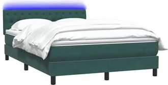 vidaXL Cama Box Spring Con Colch&oacute;n Terciopelo Verde Oscuro 160x220 Cm Vidaxl
