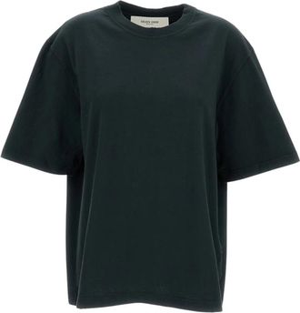 Golden Goose Relaxed Fit T-Shirt Katoen Jersey Logopatch - Dames - T-shirts - Zwart - XL - Katoen - Tops