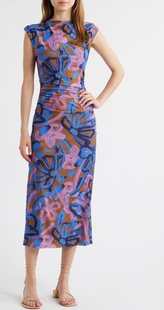Cleobella Carrie Floral Mesh Midi Dress in Fresco Print at Nordstrom, Size Large