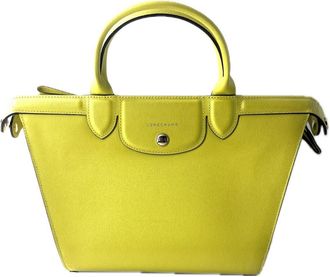 Longchamp H&eacute;ritage Leather Yellow Leather Bag (Pre-Owned)