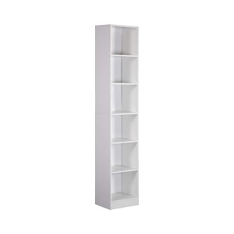 Mobili Rebecca Libreria Rebecca Mobili Akras 200x40x29,5 Truciolato Bianco Moderno