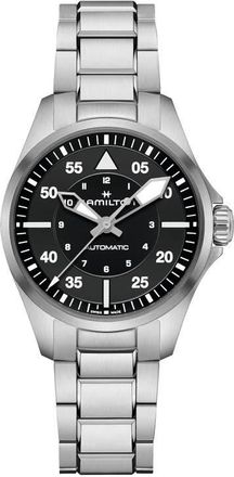 Hamilton Khaki Aviation Pilot Automatic Bracelet Watch, 36mm in Black at Nordstrom