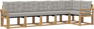 vidaXL Conjunto De Sof&aacute;s De Exterior 6 Uds. Blanco Y Gris Claro Vidaxl