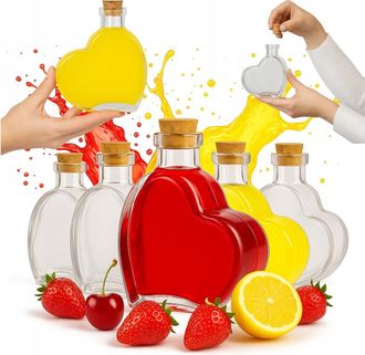 OEM 64x Heart Bottle 250 Ml Bottiglie Di Vetro Per Regalo Di Nozze Liquore Vino Succo
