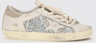 Golden Goose Sneaker Super-Star in pelle e glitter con effetto used