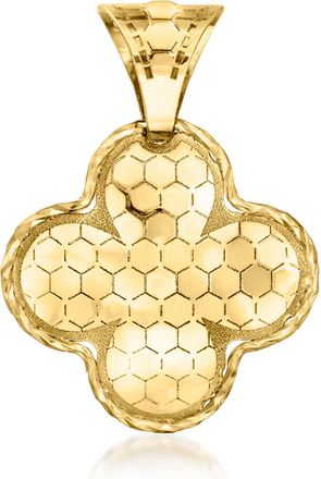 Ross-Simons Italian 18kt Yellow Gold Honeycomb Clover Pendant