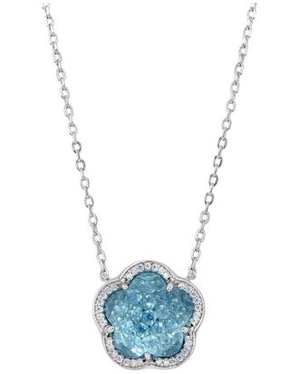 Savvy Cie Jewels Silver Cz Pendant Necklace
