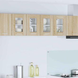 vidaXL vidaXL Armadio pensile con porta 2 pcs Rovere Sonoma 60 x 31 x 40 cm