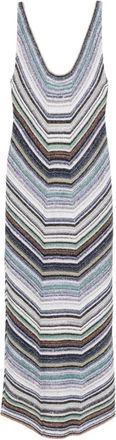 Missoni Midi Gebreide Jurk - Dames - Maxi kleedjes - Veelkleurig - L - Leer - Kleedjes