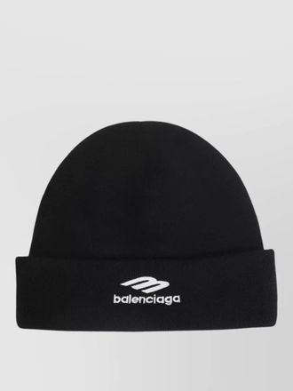 Balenciaga cozy knit hat featuring folded brim