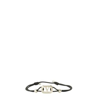 Valentino Garavani Ovalette Armband met Koord - Heren - Armbanden - Zwart - ONE Size - Polyester - Accessoires