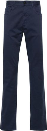 Canali mid-rise straight-leg trousers - men - Elastane/Cotton - 54 - Blue