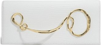 Alexis Bittar Twisted Side Handle Leather Clutch in White at Nordstrom