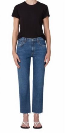 A Gold E Kye Straight Crop Jeans In Mirage