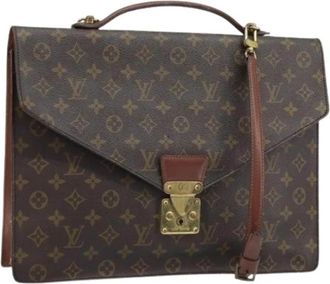 Louis Vuitton Pre-owned Monogram Business Bag - Dames - Vintage Handtas - Bruin - ONE Size - Leer - Vintage