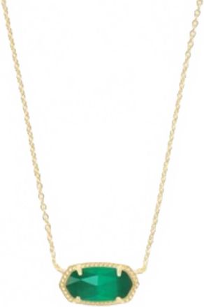 Kendra Scott Womens Elisa Short Pendant Necklace In Gold/emerald