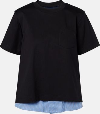 sacai T-shirt in cotone a strati
