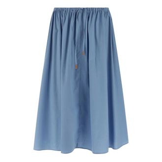 Marni Rokken, Dames, Blauw, XS, Katoen, Poplin Drawstring Skirt