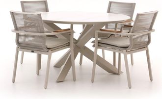 Bellagio la vita attrattiva Bellagio Marudo/Lodola &oslash; 130cm dining tuinset 5-delig stapelbaar